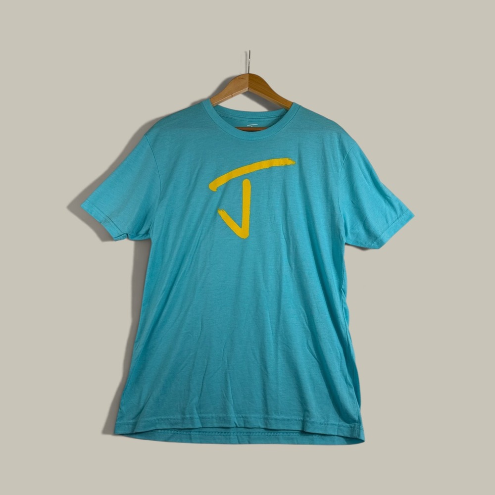 J Skis Graphic T-Shirt Mens Large Blue Excellent Limited Edition Jason Levinthal